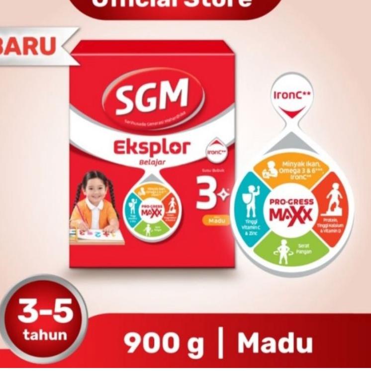 Model baru Susu SGM 3+ plus Eksplor Madu 900gram complinutri usia 3-5 tahun 49 ➞ (Kirim Langsung)