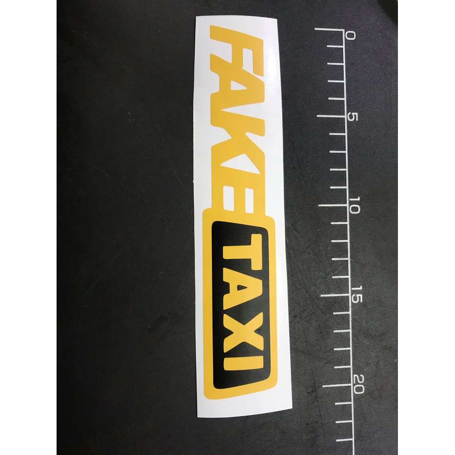 Stiker mobil FAKE TAXI lucu unik 20 cm