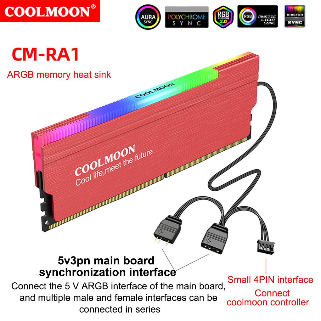 Coolmoon Heatsink Pendingin Memori RAM Komputer Desktop 4pin 3pin (house2020)