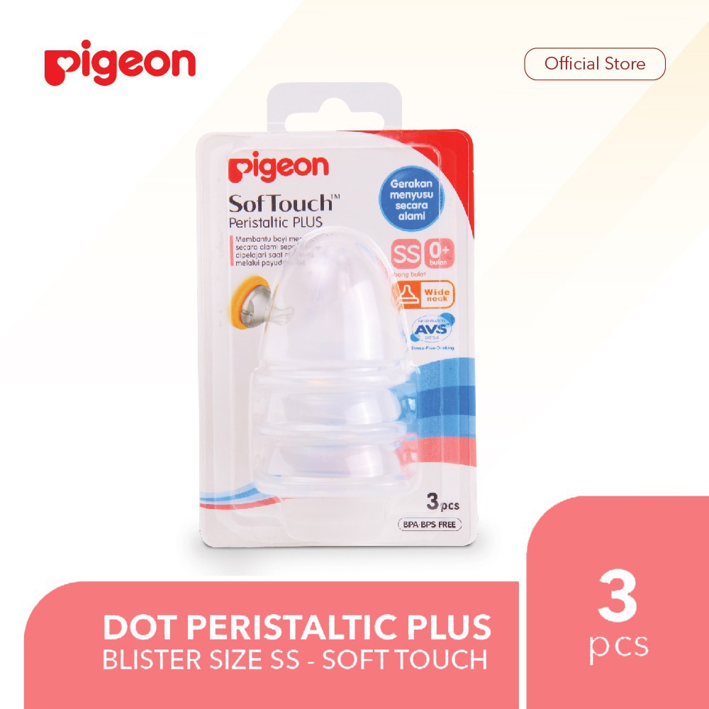 PIGEON Dot SofTouch Peristaltic Plus Nipple untuk Botol Wide Neck