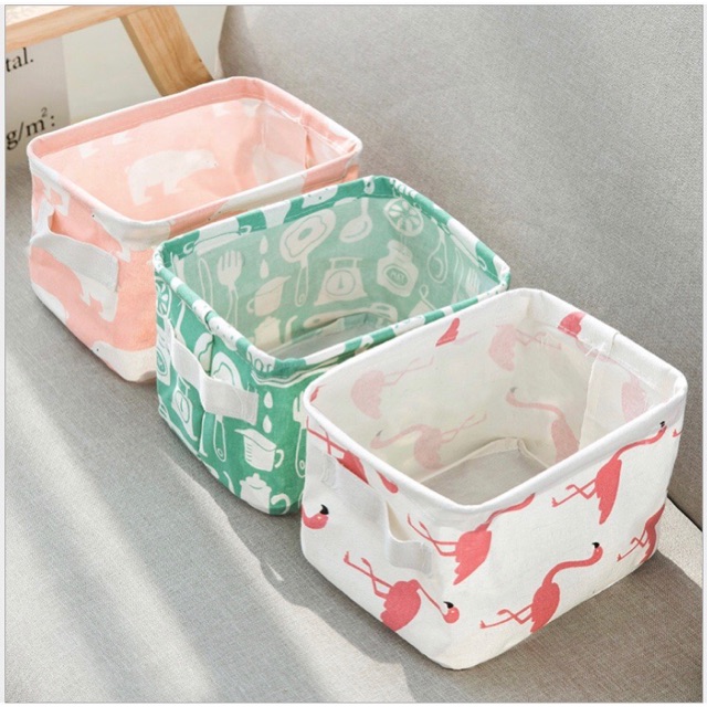 Desktop storage keranjang murah multifungsi desktop box organizer flamingo