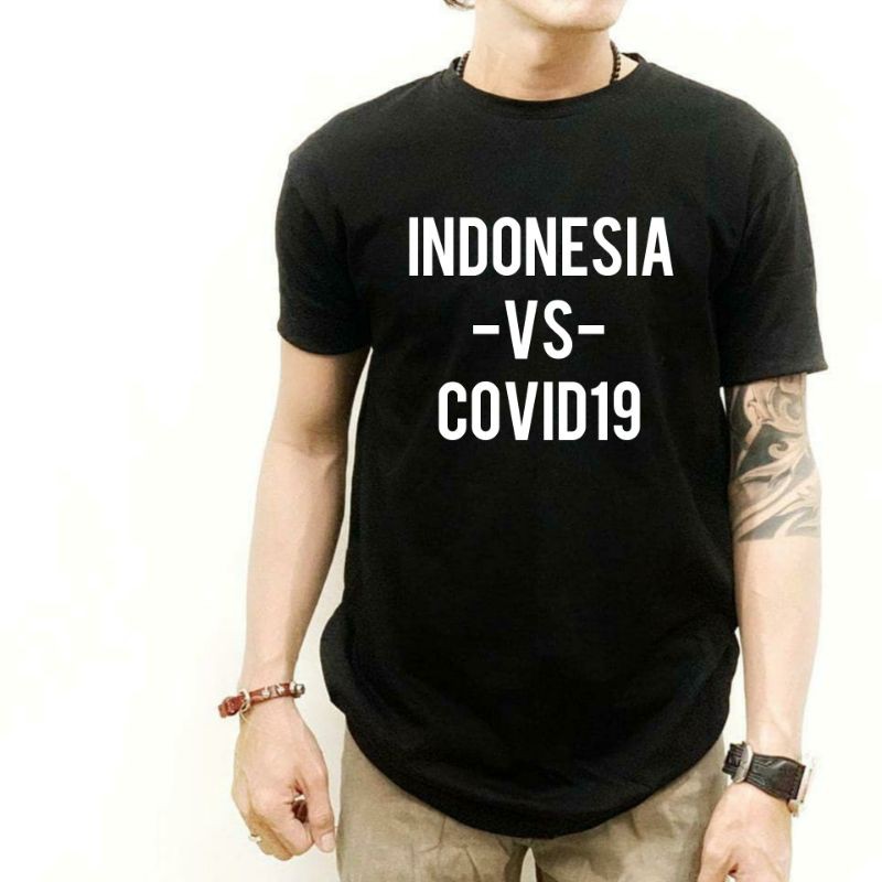 KAOS DISTRO COWOK CEWEK INDONESIA VS COVID