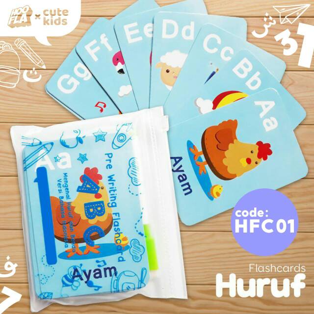 

Flash card huruf angka dan hijayah dengan sepidol menarik
