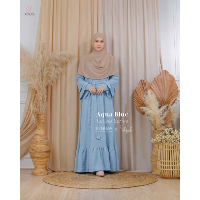 Gamis Letizia Busui Katun Dobby Crinkle Original Fenuza