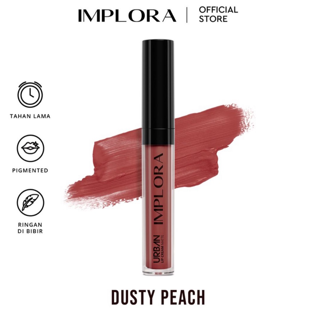 FREE BUBBLE WARP IMPLORA Urban Lip Cream Matte Original BPOM - Lipcream Surabaya-16 Dusty Peach