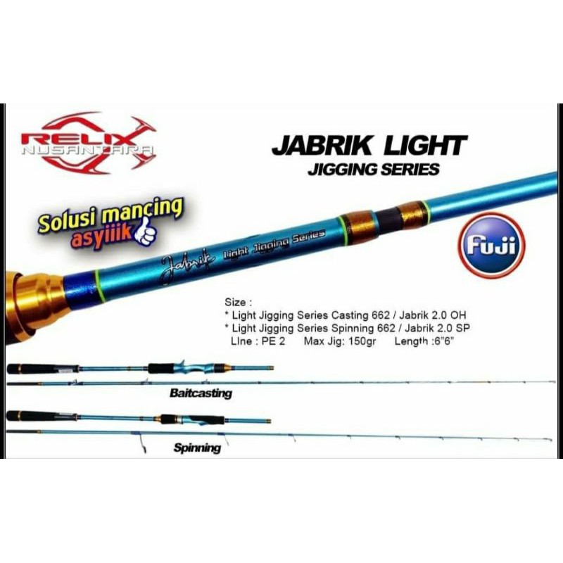 rod jigging relix jabrik pe 2 spining dan OH