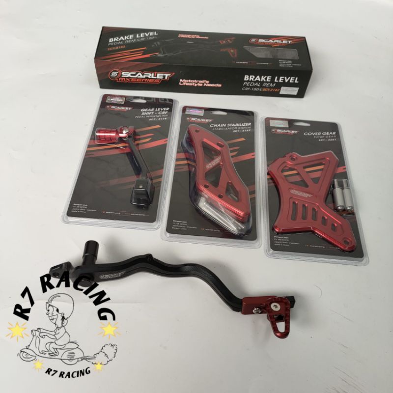 paket scarlet racing crf 150 cover gir , pedal rem , pedal operan gigi , tensioner rantai crf 150