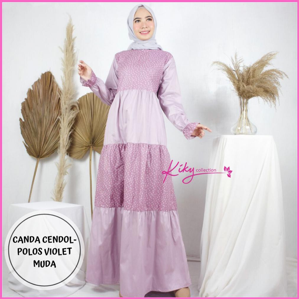 Promo Terbaru Gamis Katun Jepang Original Adem Canda Susun Motif Cendol kombinasi Polos twill tokai