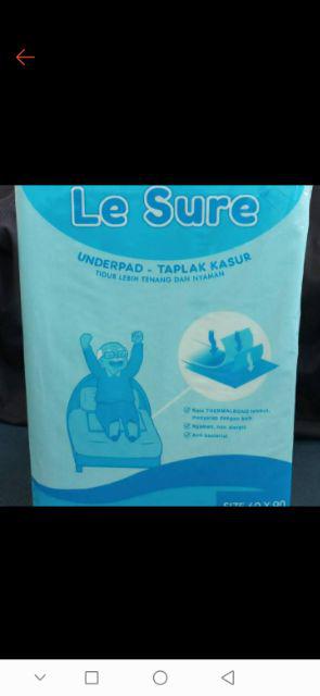 Underpad Le Sure Taplak Kasur Orang Tua Hewan Peliharaan Anti Ompol Pee Pad Under Pad Toilet Train