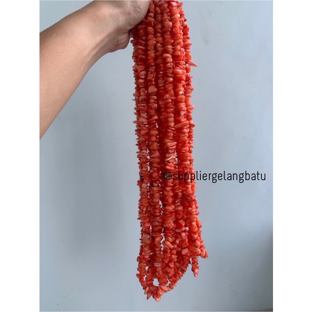 kerikil kerang mix CARNELIAN ORANGE 2cm bahan gelang kalung akik oren