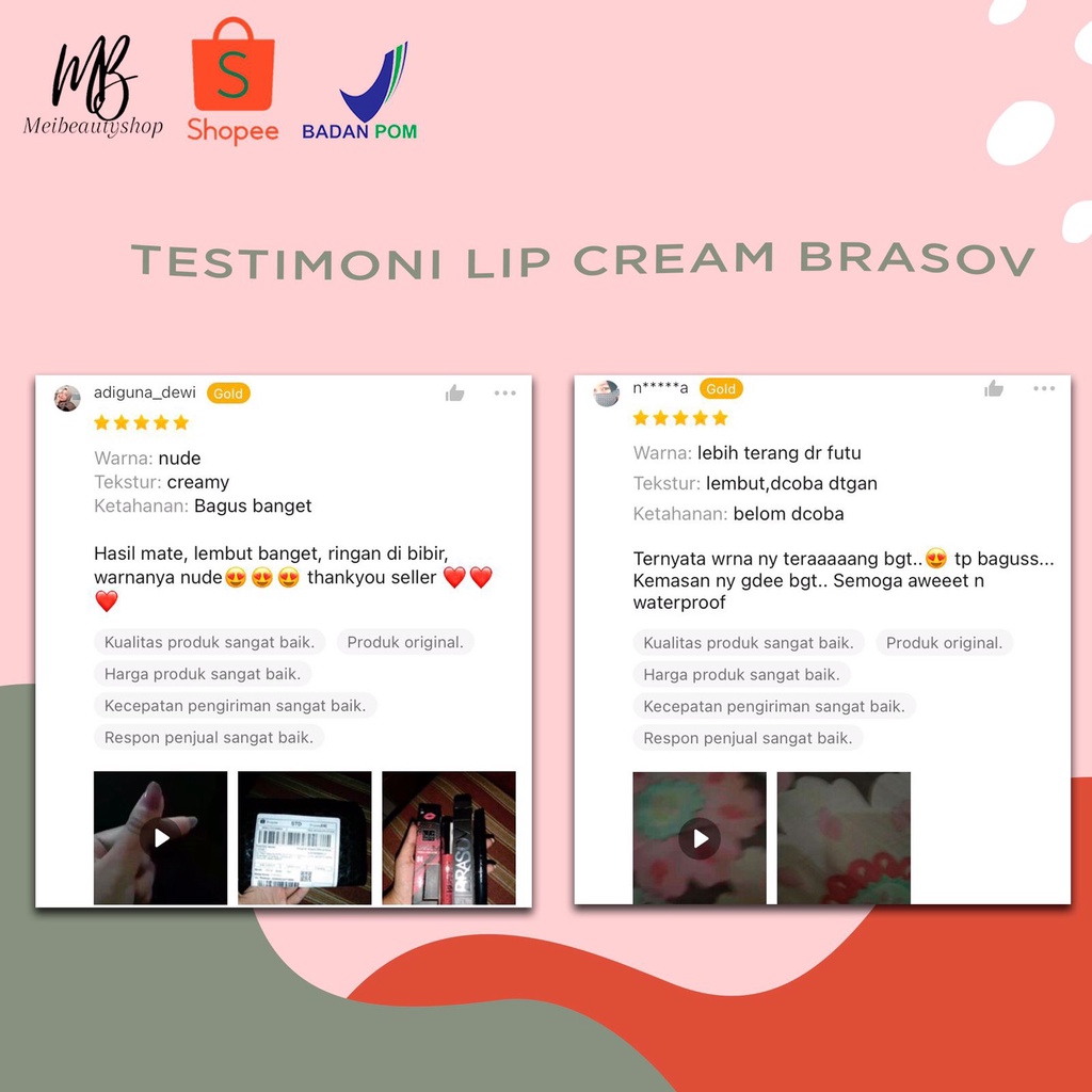 BRASOV Lip Cream Matte BPOM 6gr