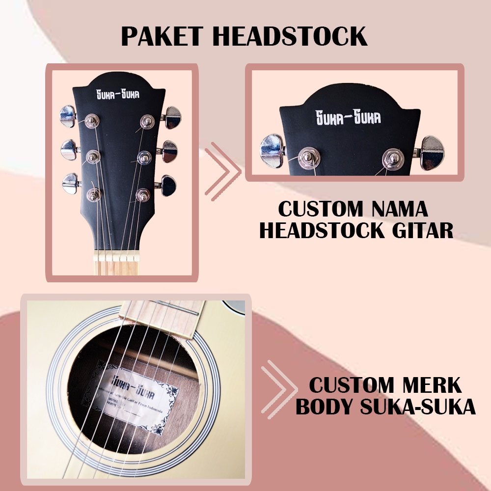 Custom Nama / Foto Siluet Pada Gitar Suka-Suka