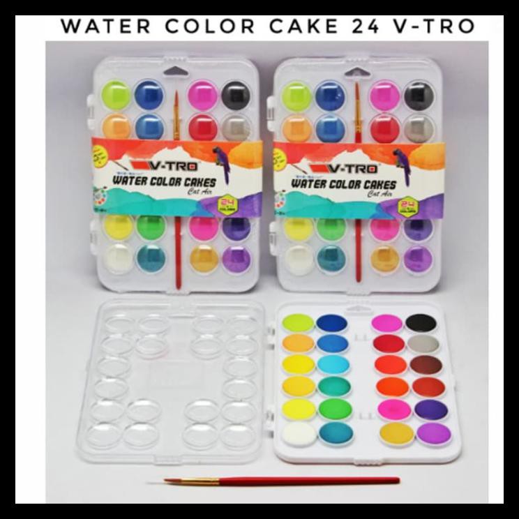 

Promo Cat Air Watercolors Cake Vitro 24 Warna