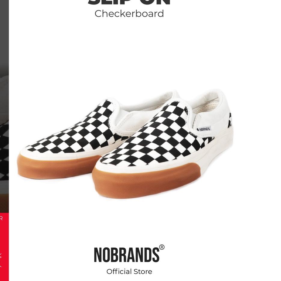 KODE-WE22 Nobrands - Sepatu Slip On Checkerboard "SELOP CATUR" Original 100% #LOCALPRIDE / Sepatu Sn