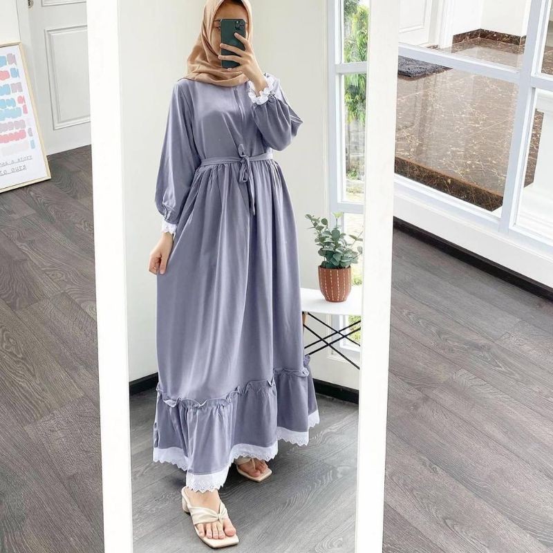 GAMIS SOGAN RENDA MOSCREPE PREMIUM // GAMIS MOSCREPE