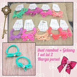 IKAT RAMBUT + GELANG WARNA STABILO SET