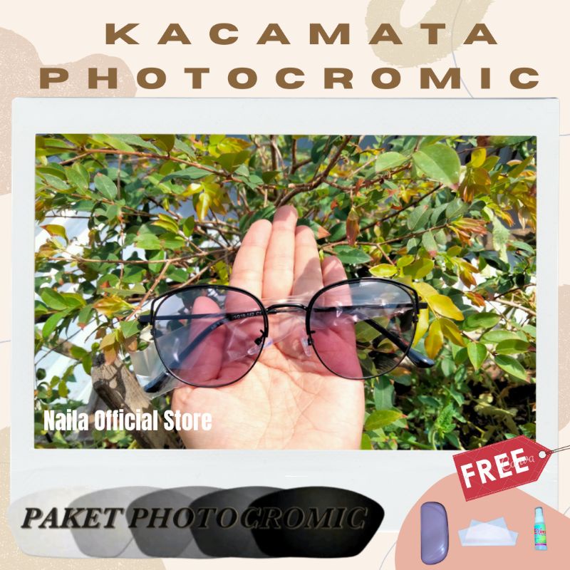 Kacamata Photocromic kotak Wanita Pria