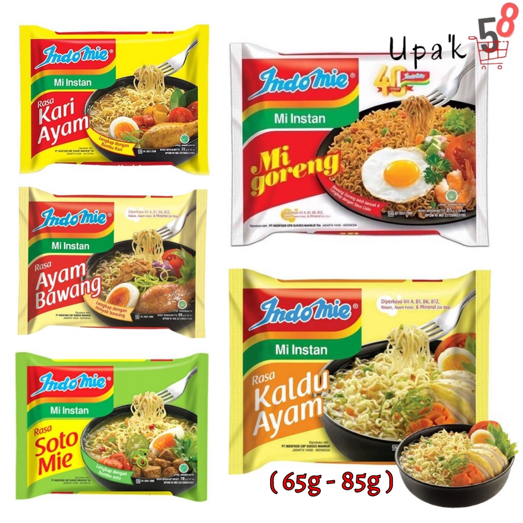 

Indomie Mie Instan ( 65g -85g ) - ( Kaldu / Soto / Kari / Goreng ) / Mi Instant / Upak58