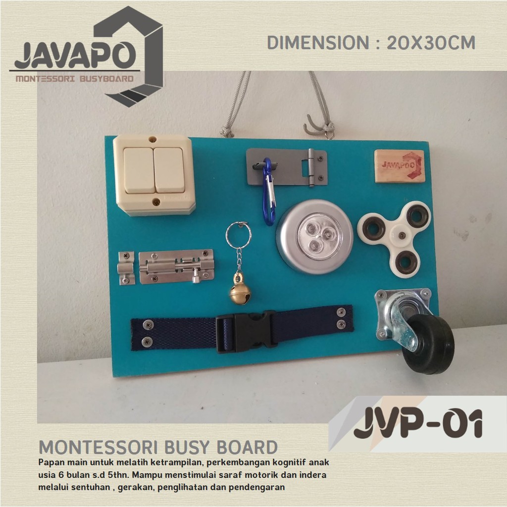 

Busy Board I Aesthetic I Montessori I Papan Main – Uk. 20x30cm JVP-01