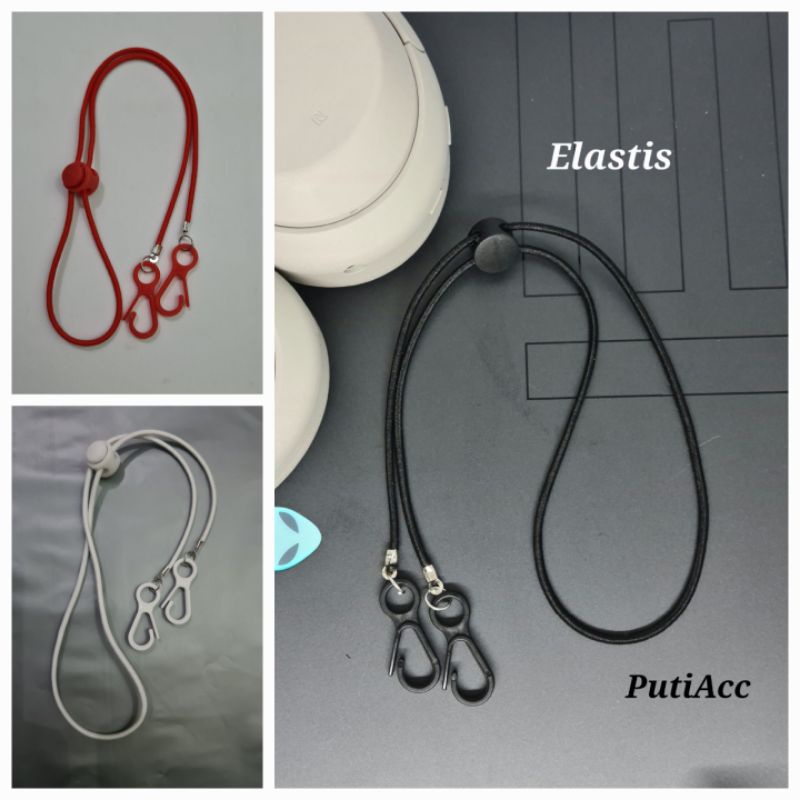 Tali Masker Hitam Polos | Strap masker Cowok cewek