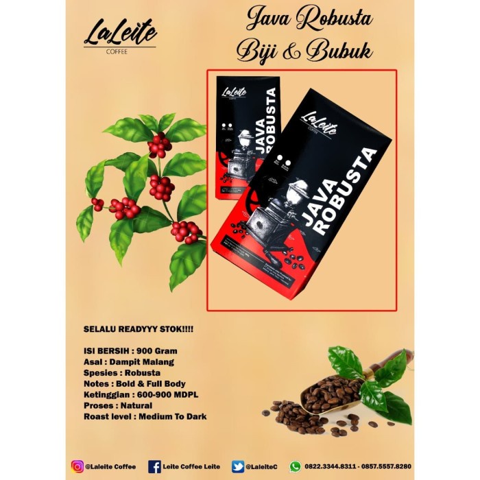 

t01thy Kopi Java Robusta 900G - Roastedbean (Biji Sangrai) Ds20X11