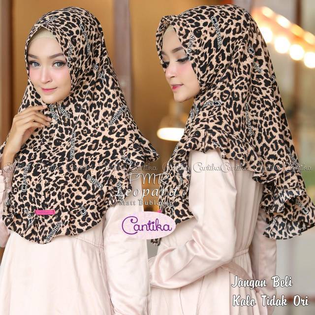 ANTEM MINI RUMPOL. JILBAB CANTIKA. KERUDUNG LEOPARD MACAN. HIJAB PAD REMPEL