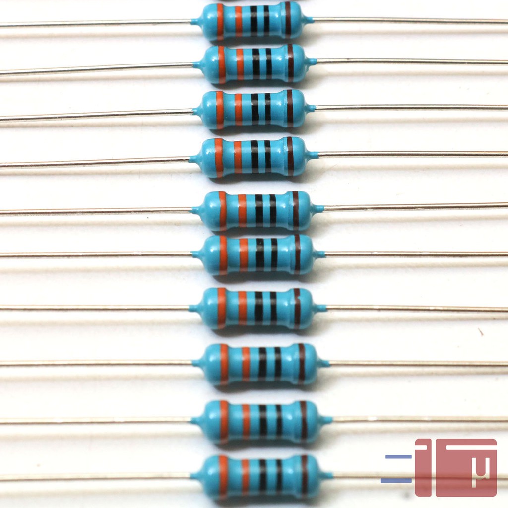 x10 Resistor 330R 330 Ohm 1/2W Metal Film 1% Taiwan Kaki Tembaga