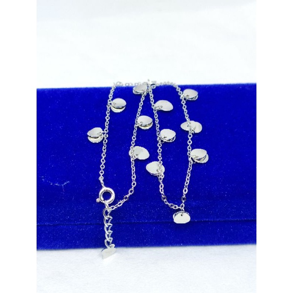 GELANG PERAK ASLI SILVER 925 LAPIS EMAS/GELANG KAKI RANTAI NORI+GANTUNGAN/ASLI SILVER/FASHION WANITA TERBARU