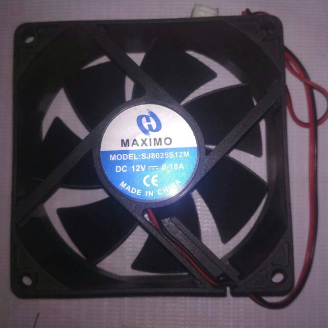 Cooling Exhaust Fan Brushless mini DC 12v 8cm 8x8 8x8cm 8 cm Maximo / kipas dc 8x8 12v 0.54A fan dc 