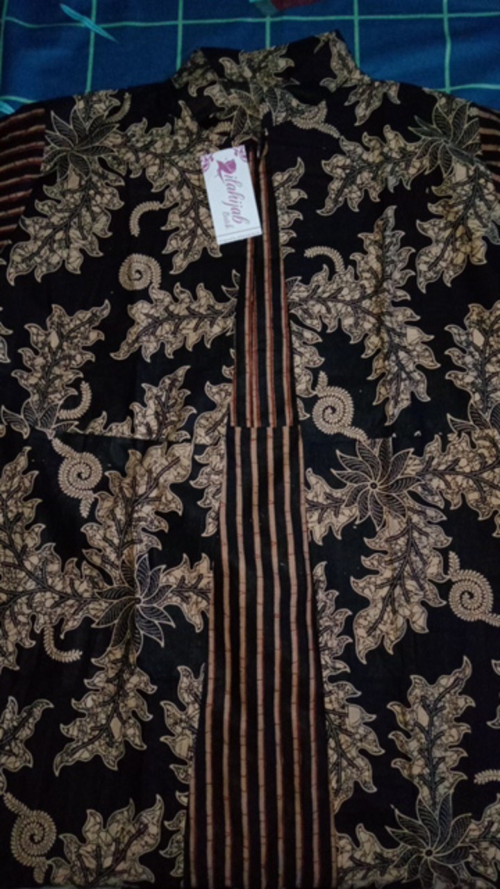 Gamis Batik Modern Murah Katun Halus Kombinasi Truntum, Ori Batik Aksara Pekalongan Big Size Jumbo