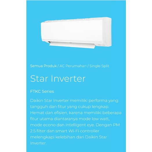 AC DAIKIN FTKC 25 1 pk THAILAND STAR INVERTER Harga Unit Only