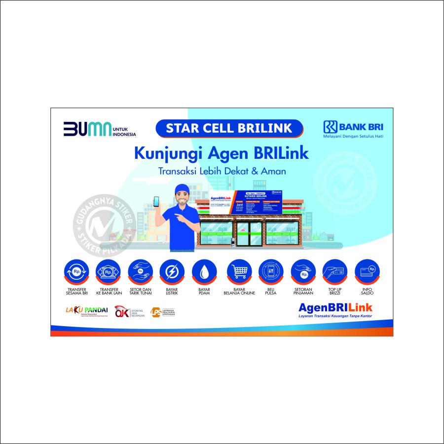 

stiker vinyl brilink untuk tembok, kaca, meja kasir - 30x43cm