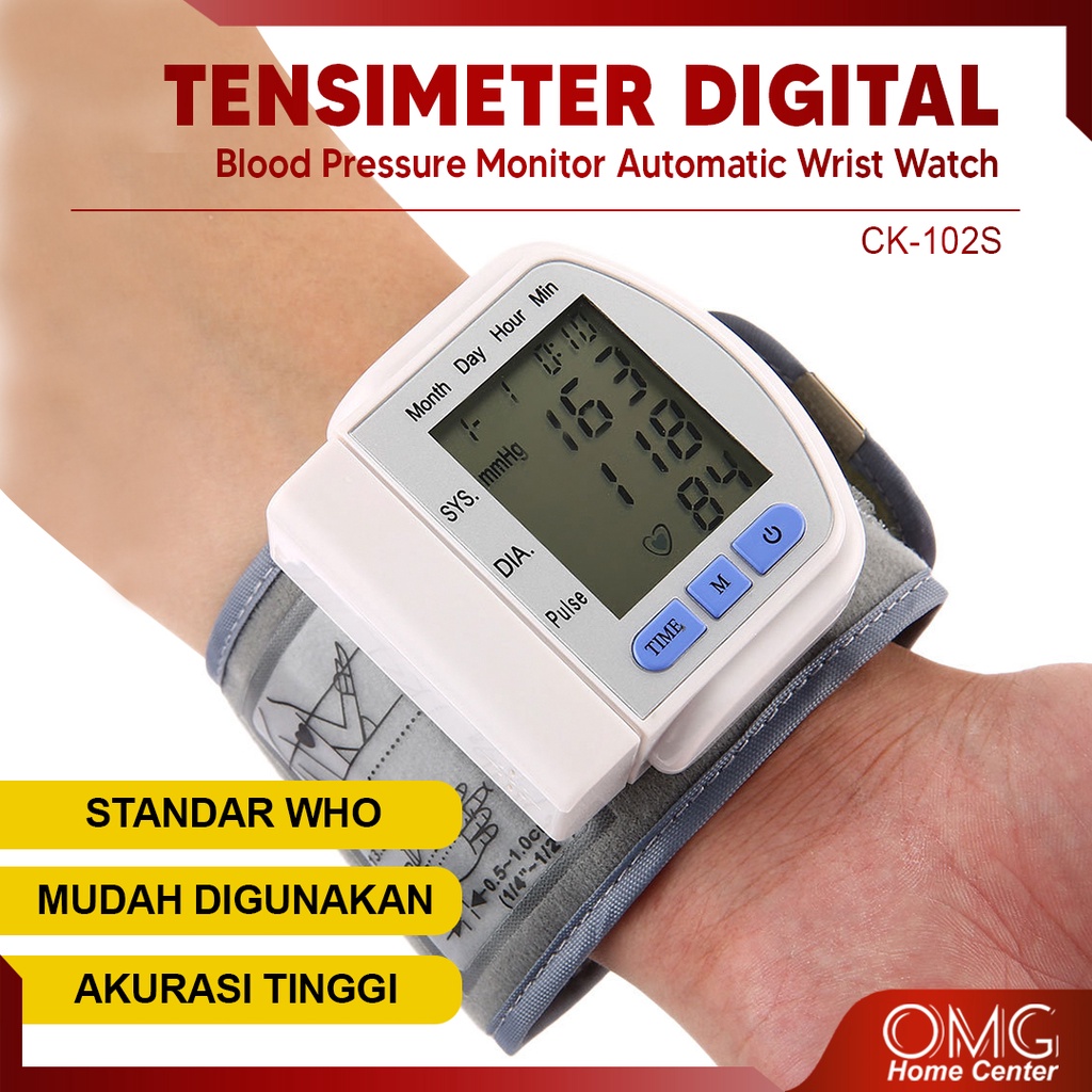 TENSIMETER DIGITAL PERGELANGAN TANGAN Pengukur Tekanan Tensi Darah LCD Display Portable Blood Pressure Monitor Elektrik