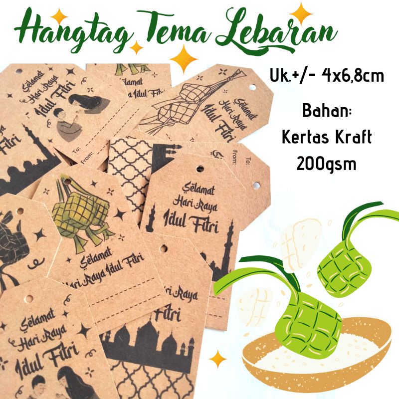 

[isi 20Pcs] HANGTAG LEBARAN/ HANGTAG IDUL FITRI/HANGTAG RUSTIC UCAPAN IDUL FITRI/LABEL UCAPAN/KARTU UCAPAN LEBARAN UNIK MURAH KERTAS KRAFT COKLAT 200GSM