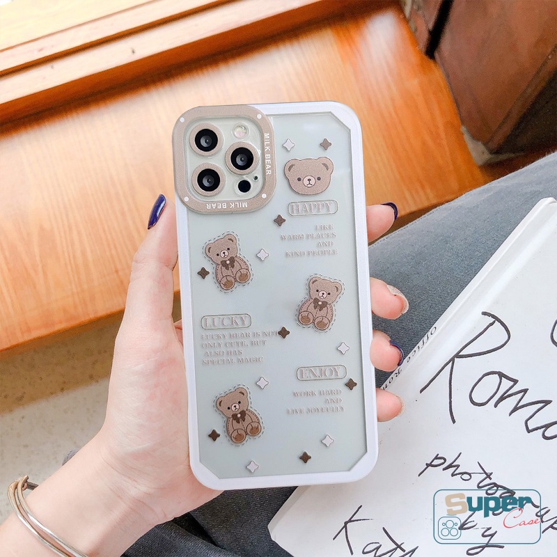 Casing Redmi10 A1 9A 9 9T 10C 9C Redmi Note10 10S 8 9s 9pro 9 11 11s 10 Pro Max Plus Nfc Poco M4 X3 Pro Nfc Poco M3 INS Kartun Lucu Beruang Transparan Case Soft Tpu Cover