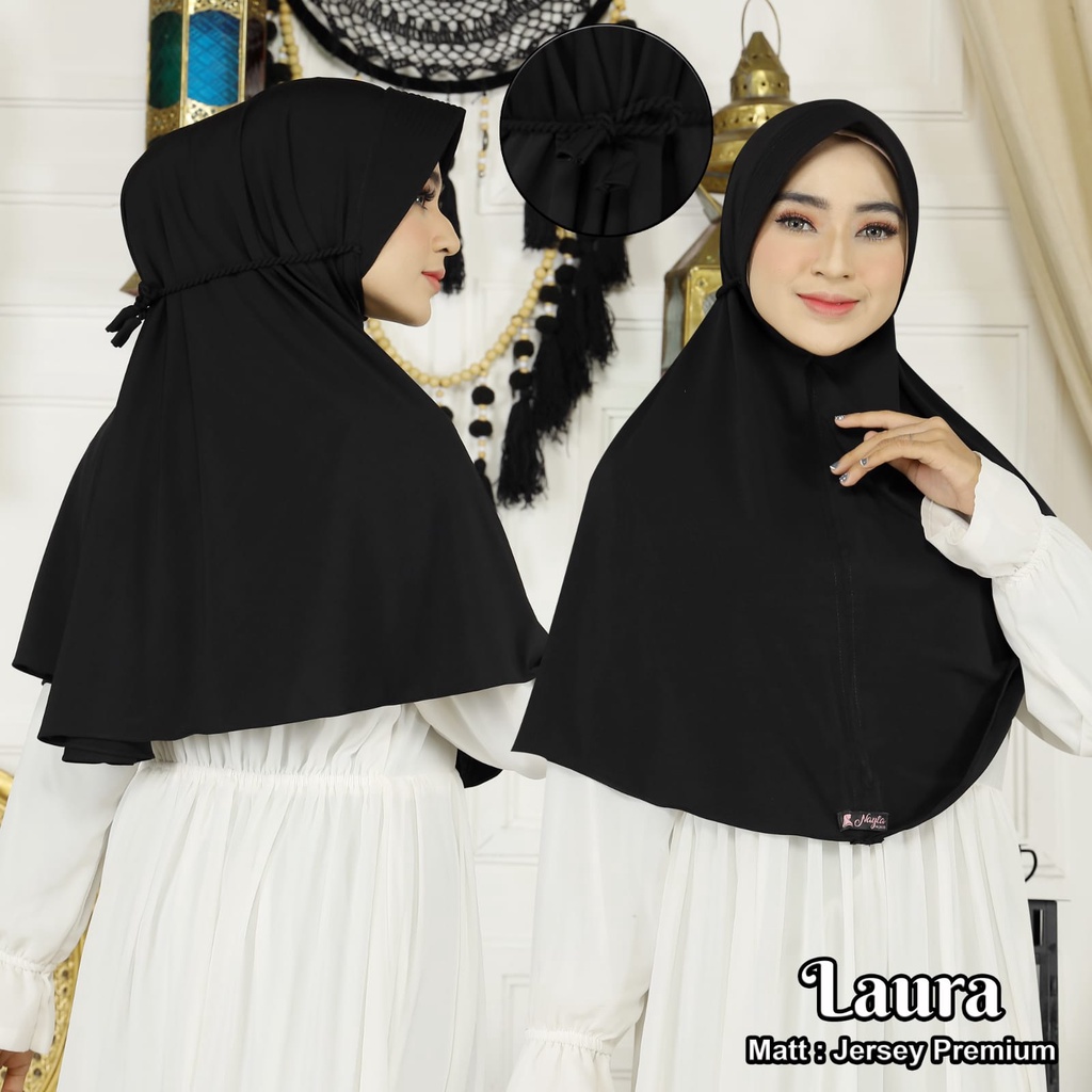 TALI KEPANG BERGO INSTAN TALI KEPANG LAURA  BAHAN JERSEY PREMIUM SAFA HIJAB