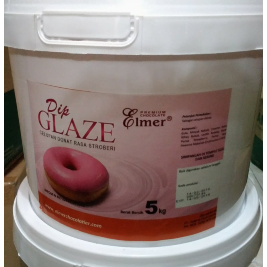 

Elmer Dip Dip Glaze - Topping Donat Strawberry Rep 500gr