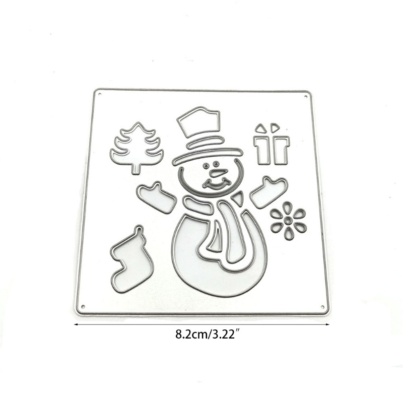 Cetakan Stensil Cutting Dies Motif Snowman Natal Bahan Metal Untuk Scrapbook / Craft DIY / Kartu