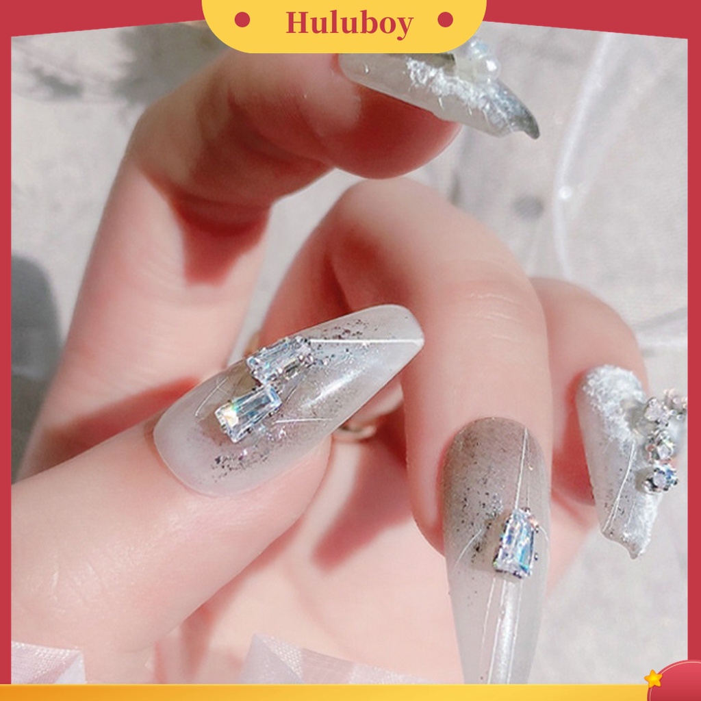 Huluboy Huluboy♡ 20pcs / Kotak Ornamen Perhiasan Berlian Imitasi Cubic Zirconia Glitter Untuk Dekorasi Nail Art Wanita