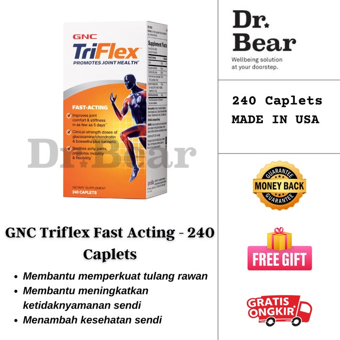 GNC Triflex Fast Acting 240Tabs  Glucosamine/ Vitamin Sendi/ Vitamin Tulang/ Sakit Sendi/ Sakit Tula