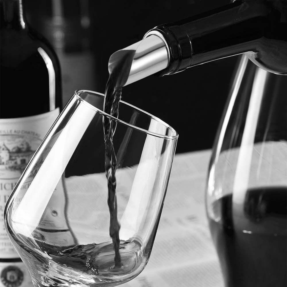 Nickolas1 Wine Pourer Portable Lipat Silver Untuk Pesta Pernikahan Drip-proof Wine Bottle Bar tools