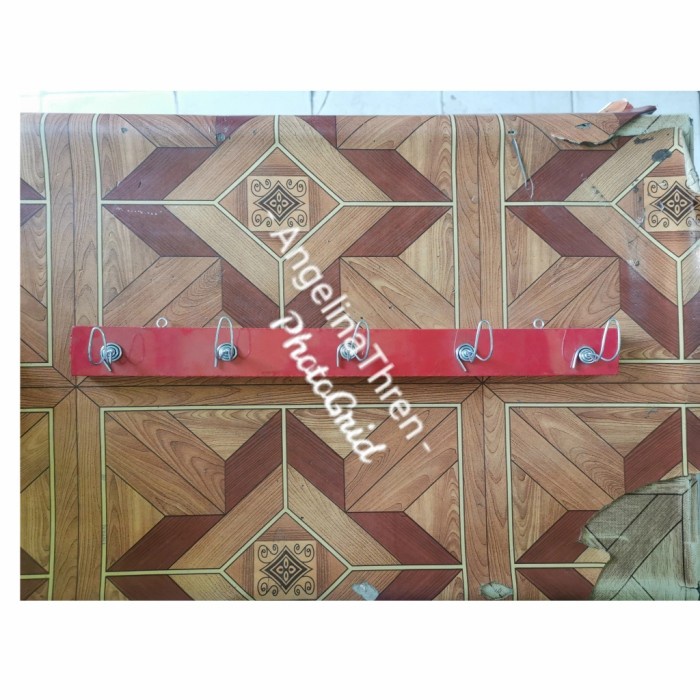 Gantungan Baju dinding Jadul - Kapstok Kayu Kawat Coating Mega Store