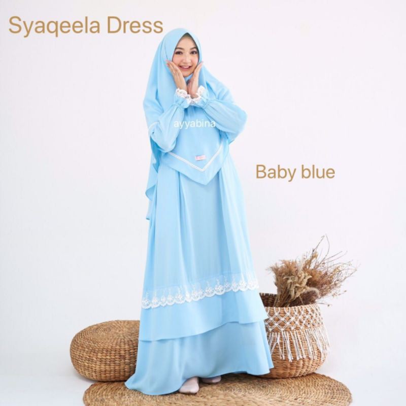 Syaqeela dress Baby Blue set Original by @ayyabina