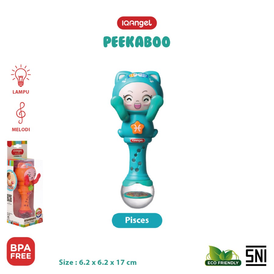 Mainan Bayi / Anak IQAngel Peekaboo Rattle Bersertifikat SNI