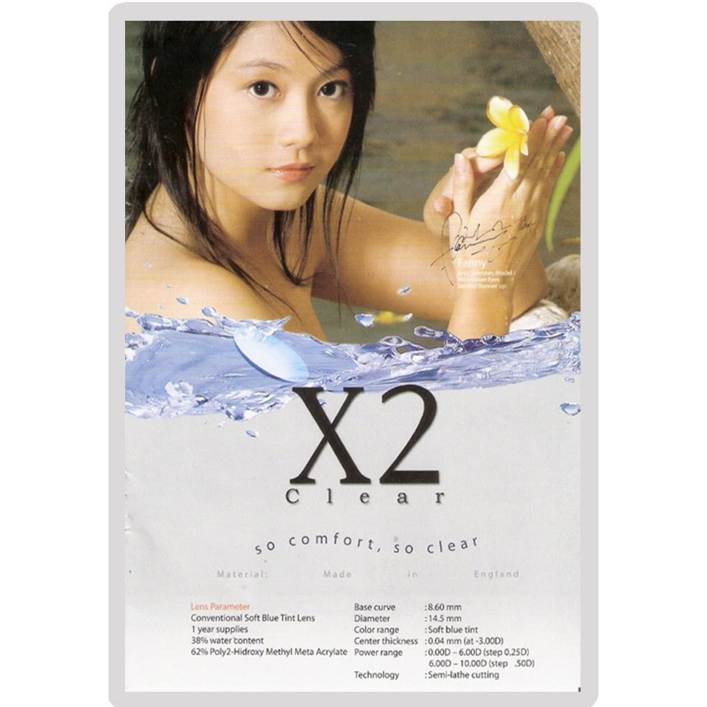 Softlens X2 Clear DIA 14.50mm -0.50 s/d -5.00 Lensa Kontak