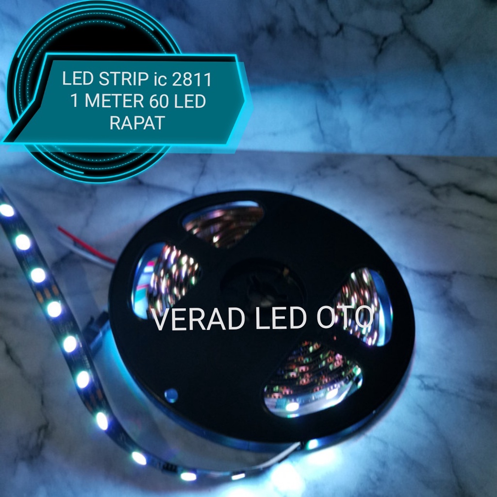 Led strip ws2811 ws 2811 300led 12Volt 12V 5 meter strobo black pcb hitam 60 led per meter