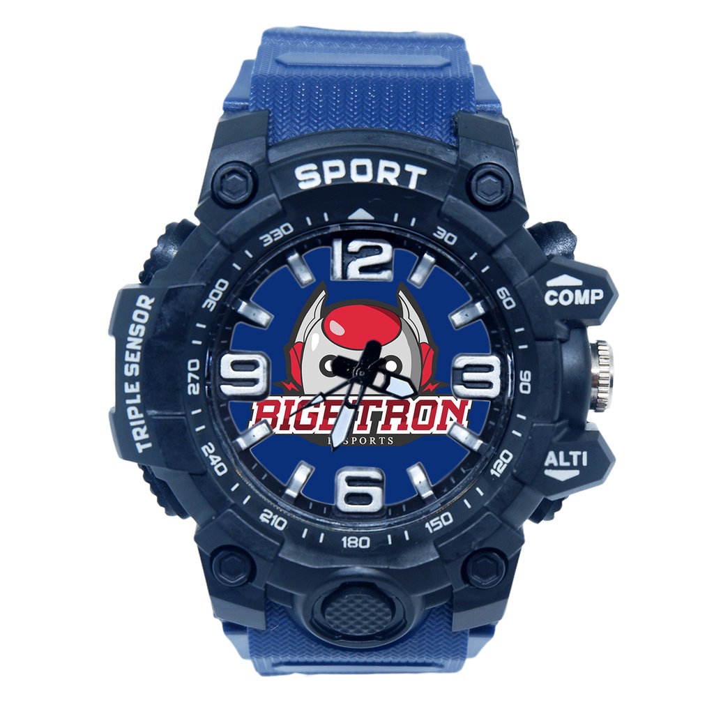 Jam Tangan Sport Cowok Anti Air Logo Mobile Legends Team EVOS / RRQ / Onic Blue Navy