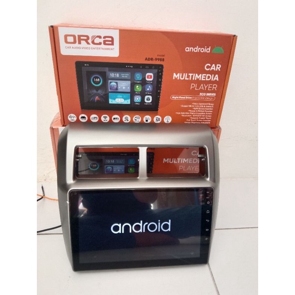 Head Unit Android Orca Agya/Ayla 9inch & Frame Silver-0