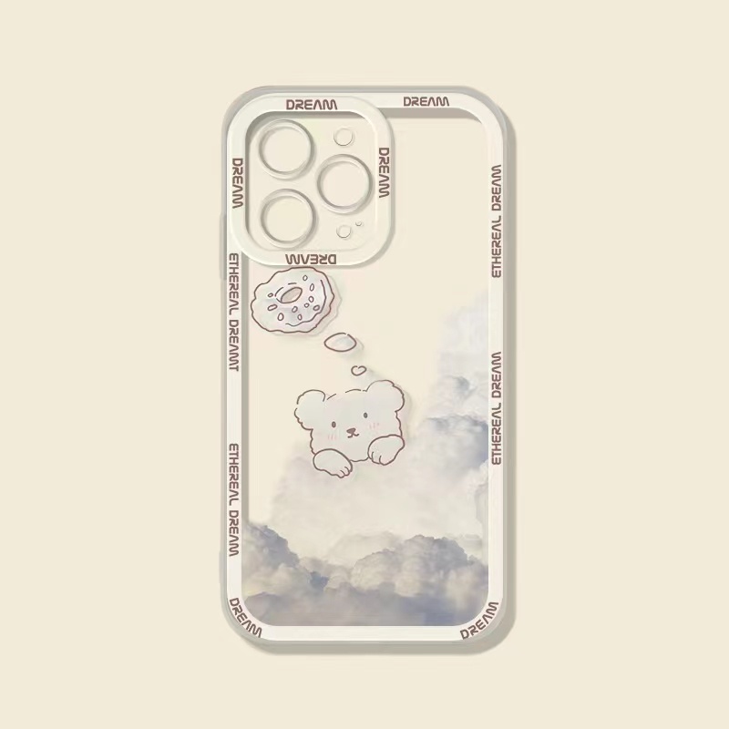 Soft Case Tpu Transparan 13pro 13prm Desain Awan Untuk iPhone 11 7Plus 8Plus Xr XS 13 12pro Max