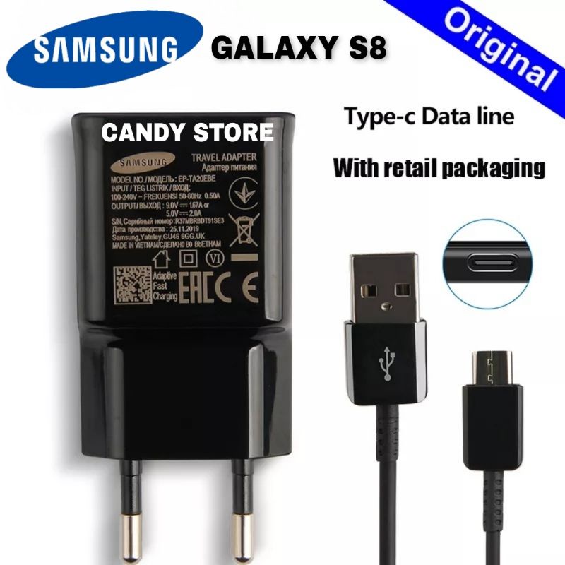 Charger Samsung S8 Charger Original Type C USB Fast Charging Samsung A50 A24